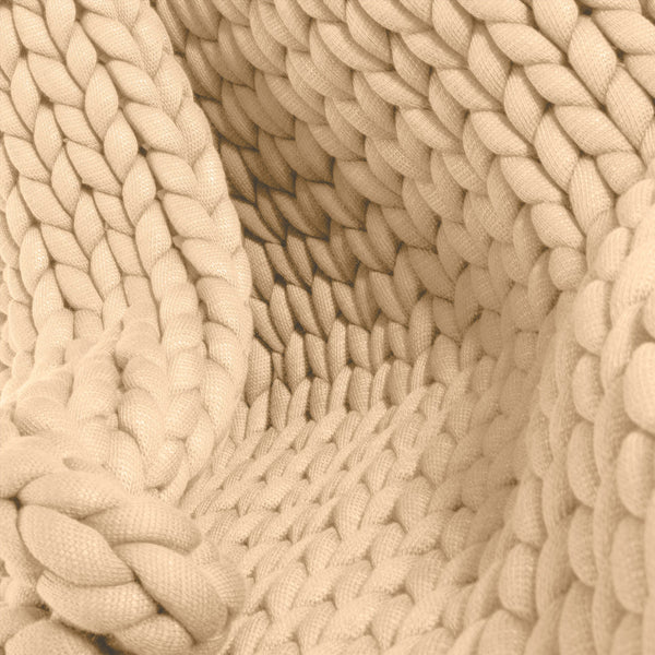 Těžká Přikrývka pro Dospělé - Pletené Tmavě Norek Fabric Close-up Image